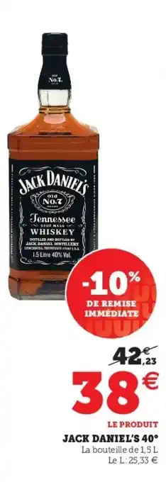 Super U Jack daniel's 40 offre
