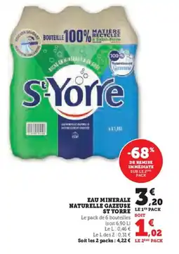 Hyper U Eau minerale naturelle gazeuse st yorre offre