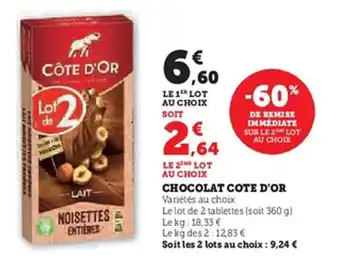 Hyper U Chocolat cote d'or offre