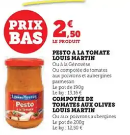 Hyper U Pesto a la tomate louis martin offre