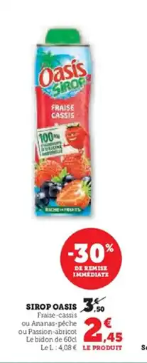 Hyper U Sirop oasis offre