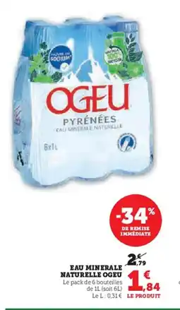 Hyper U Eau minerale naturelle ogeu offre