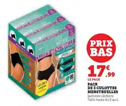 Hyper U Pack de 3 culottes menstruelles offre