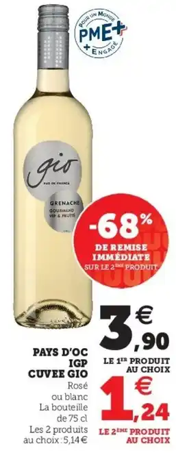 Super U Pays d'oc cuvee gio offre