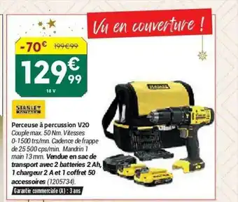 Bricorama Perceuse à Percussion V20 Stanley Fatmax offre