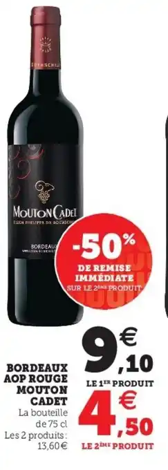 Super U Bordeaux aop rouge mouton cadet offre