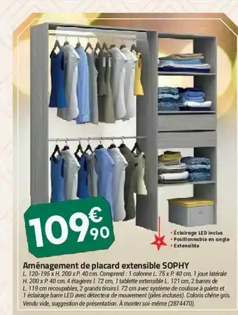 Bricorama Aménagement De Placard Extensible Sophy offre