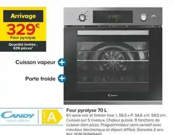 Castorama Four Pyrolyse 70 L Candy offre