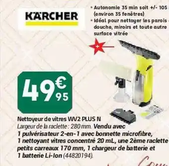 Bricorama Nettoyeur De Vitres Wv2 Plus N Kärcher offre