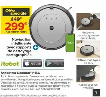 Castorama Aspirateur Roomba I1156 Robot offre
