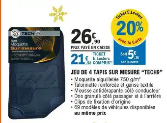E.Leclerc L'Auto Jeu De 4 Tapis Sur Mesure offre