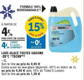 E.Leclerc L'Auto Lave-glace Toutes Saisons -20°c offre