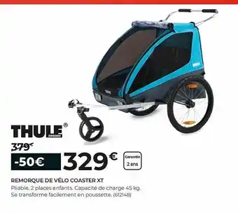 Feu Vert Remorque De Vélo Coaster Xt Thule offre