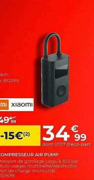 Feu Vert Compresseur Air Pump Xiaomi offre
