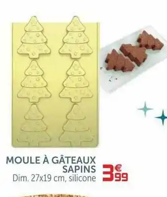 Gifi Moule à Gâteaux Sapins Dim. 27x19 Cm Silicone offre