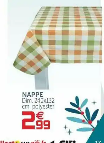 Gifi Nappe Dim. 240x132 Cm Polyester offre