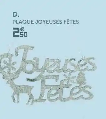 Plaque Joyeuses Fêtes