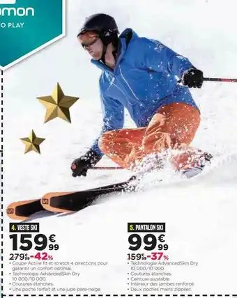 Go Sport Veste Ski Pantalon Ski offre