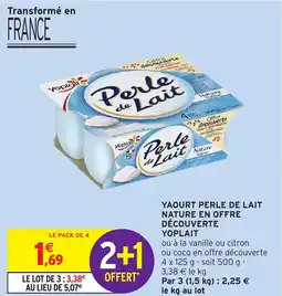 Intermarché Hyper Yaourt perle de lait nature en offre découverte yoplait offre
