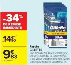 Carrefour Market Gillette - rasoirs offre