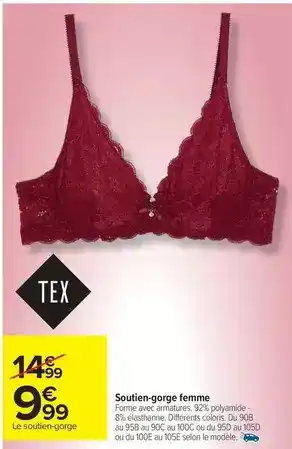 Carrefour Market Tex - soutien-gorge femme offre
