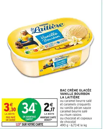 Intermarché Hyper Bac crème glacée vanille bourbon la laitière offre