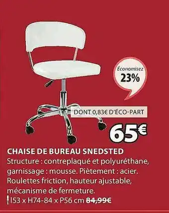 JYSK Chaise De Bureau Snedsted offre