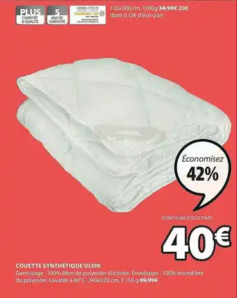 JYSK Couette Synthétique Ulvik offre