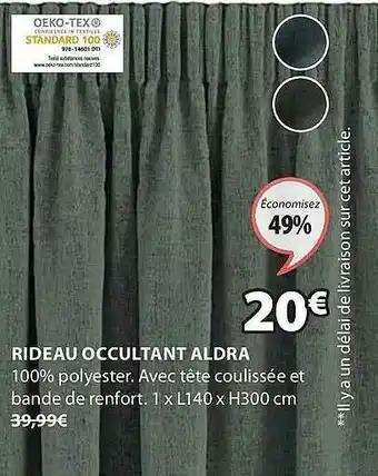JYSK Rideau Occultant Aldra offre