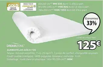JYSK Surmatelas Gold T20 Dreamzone offre