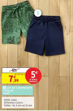 Intermarché Hyper Lot de 2 bermudas garçon gémo offre