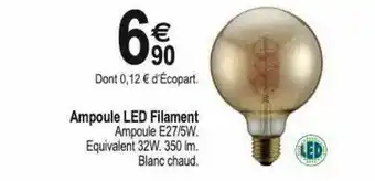 Tridôme Ampoule Led Filament offre