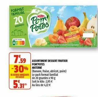 Assortiment Desset Fruitier Pom'potes Materne