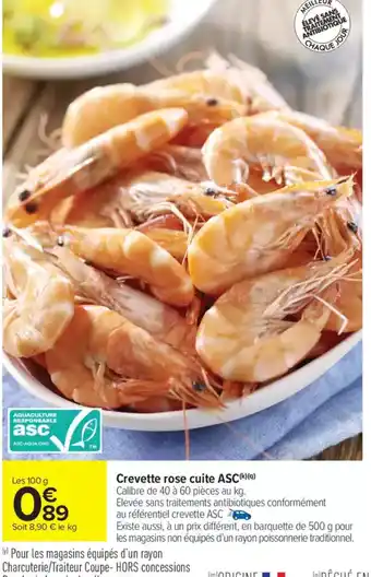 Carrefour Market Crevette rose cuite ASC offre