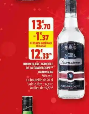 Coccinelle Supermarché Rhum Blanc Agricole De La Guadeloupe Damoiseau offre