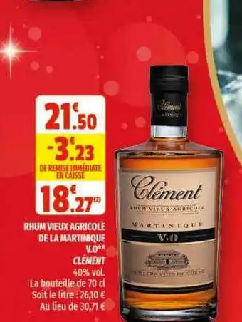 Coccinelle Supermarché Rhum Vieux Agricole De La Martinique V.o Clément offre