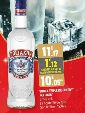 Coccinelle Supermarché Vodka Triple Distilled Poliakov offre