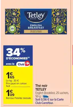 Carrefour Market TETLEY Thé noir offre