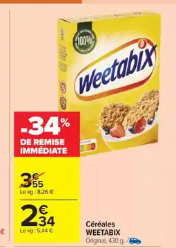 Carrefour Market WEETABIX Céréales offre