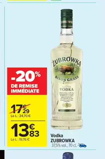 Carrefour Market ZUBROWKA Vodka offre