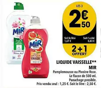 Supeco Liquide Vaisselle Mir offre