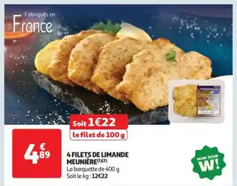Auchan 4 FILETS DE LIMANDE MEUNIÈRE offre