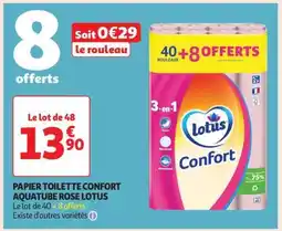 Auchan Papier Toilette Confort Aquatube Rose Lotus offre