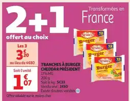 Auchan Tranches À Burger Cheddar Président offre