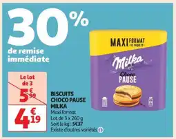 Auchan Biscuits Choco Pause Milka offre