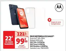Auchan PACK MOTOROLA E15 64GO offre