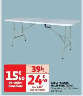 Auchan Table Pliante Multi-Fonctions offre