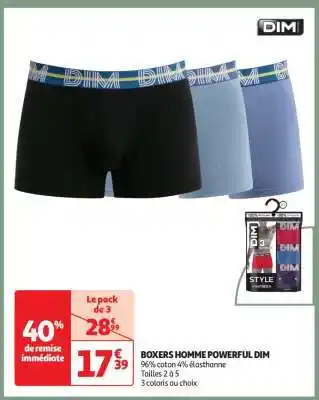 Auchan BOXERS HOMME POWERFUL DIM offre