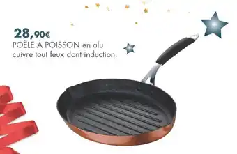 E.Leclerc Poêle à poisson en alu cuivre tout feux dont induction offre