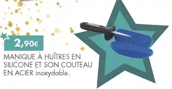 Manique à huîtres en silicone et son couteau en acier